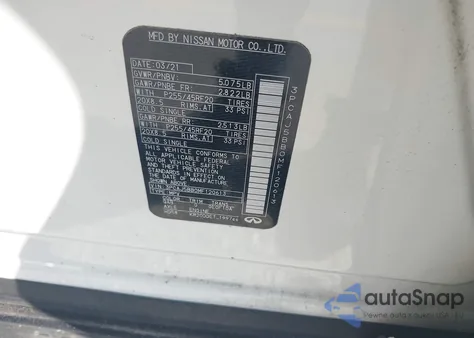 2021 Infiniti Qx50 Luxe Awd z USA, uszkodzony, nr VIN 3PCAJ5BB0MF120613